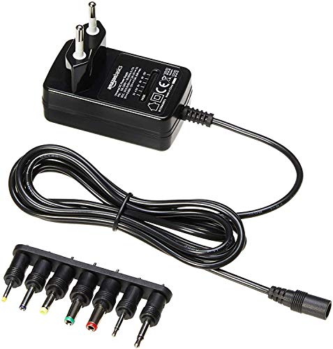 Amazon Basics - Universal-Steckernetzteil mit 7 abnehmbaren Steckern, 3-12 V (Gleichspannung), umkehrbare Polarität