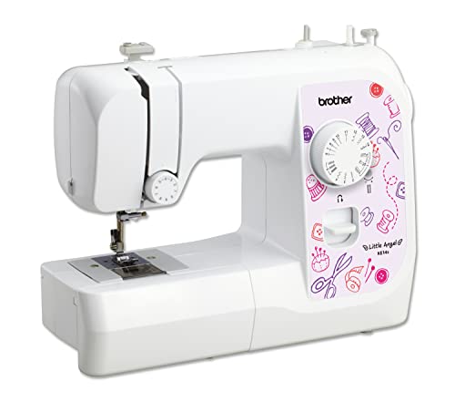 Brother KE14S Little Angel - Nähmaschine mit Fingerschutz (14 Stiche), Weiß, Rosa