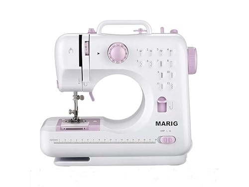 N&auml;hmaschine f&uuml;r Einsteiger mit 2-fach Doppelfaden/N&auml;hen mit 12 eingebauten N&auml;hten/Mini N&auml;hmaschine/Haushaltsn&auml;hmaschine/Tragbare elektrische N&auml;hmaschine