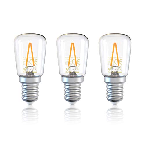 DGE E14 LED KüHlschranklampe,1.5W 150Lm Glühbirne LED,Ersatz 15W Halogenlampen,Warmweiß 2700K,360° Abstrahlwinkel,Kein Flackern,Nicht Dimmbar,füR Tischlampen NäHmaschinen Dunstabzugshauben-3er Pack