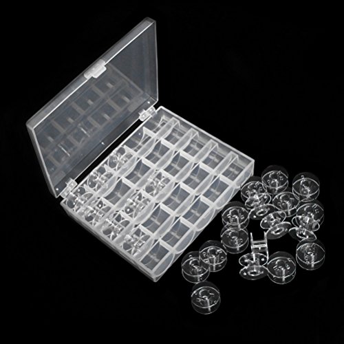 Nähmaschinenspulen inklusive Aufbewahrungsbox, transparent, 25 Stück
